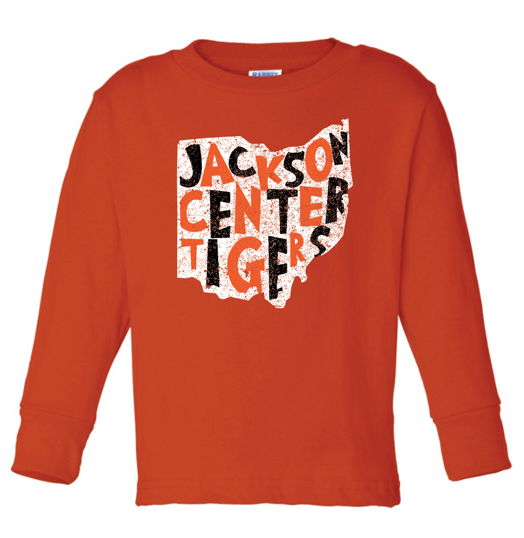 Jackson Center Ohio Toddler Long Sleeve (Orange)