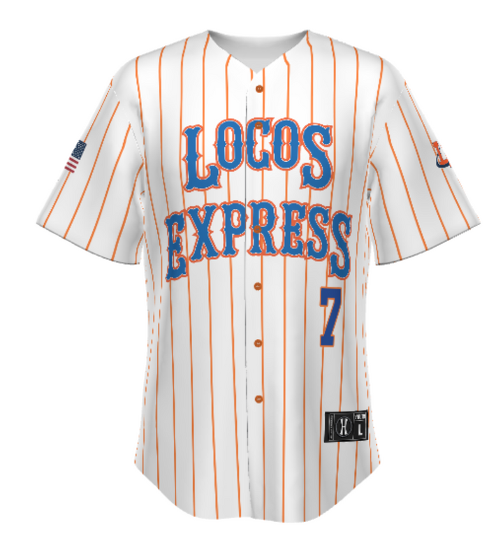 Lima Locos Express Sublimated Full-Button Jersey (2 Jerseys - White and Royal Included)
