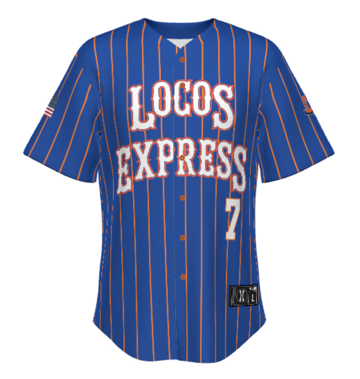 Lima Locos Express Sublimated Full-Button Jersey (2 Jerseys - White and Royal Included)