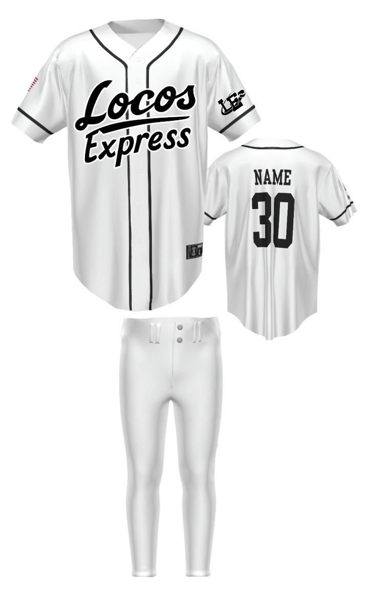 Lima Locos Express 11U Jersey Pants - White (Youth and Adult)