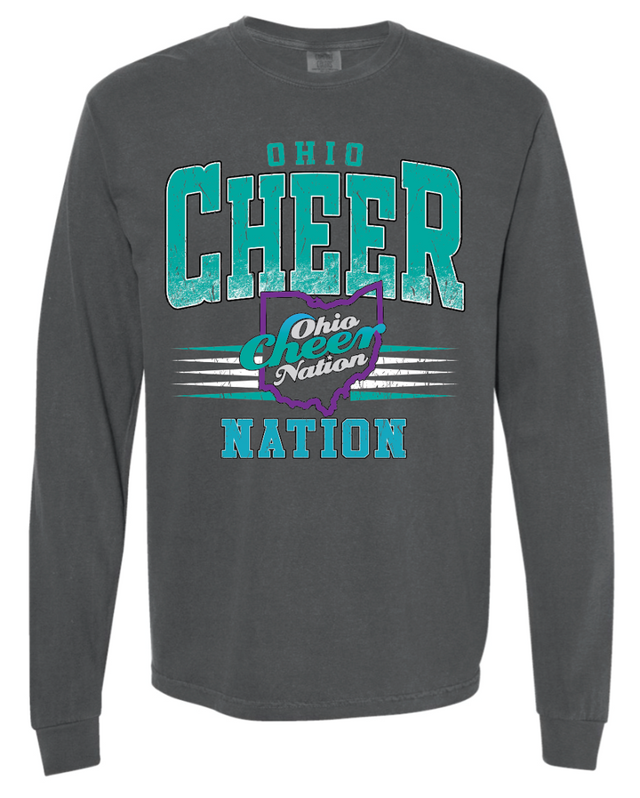 Ohio Cheer Nation Athletic Heavyweight Comfort Colors Long Sleeve Tee - Adult