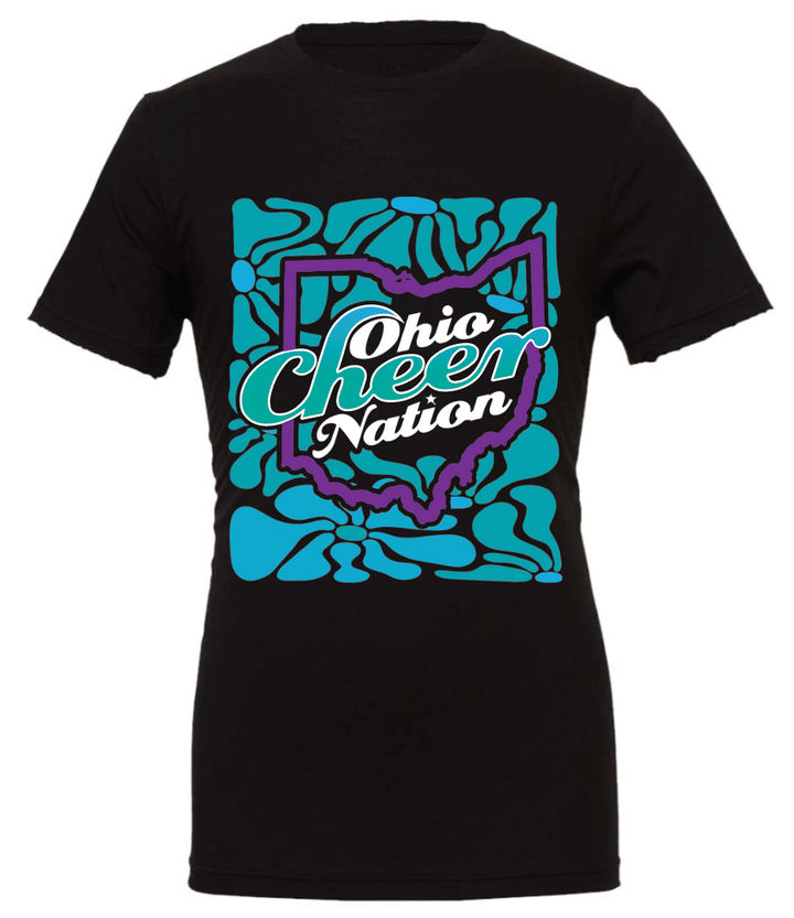 Ohio Cheer Nation Flower Bella Triblend Shirt - Adult & Youth
