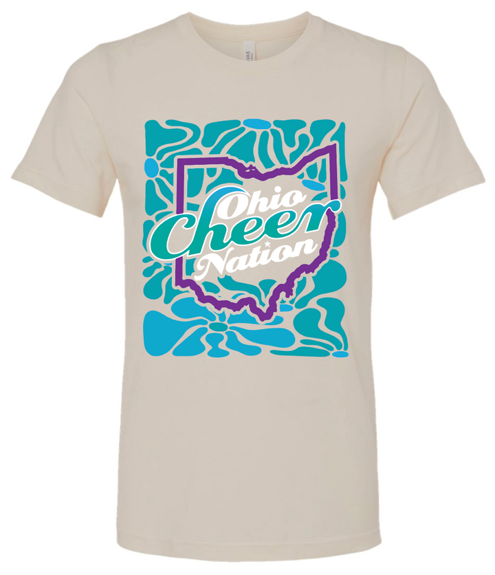 Ohio Cheer Nation Flower Bella Triblend Shirt - Adult & Youth