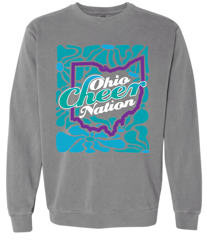 Ohio Cheer Nation Flower Comfort Colors Crewneck Adult