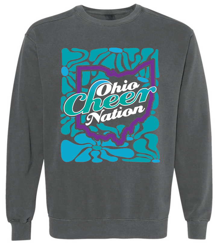 Ohio Cheer Nation Flower Comfort Colors Crewneck Adult