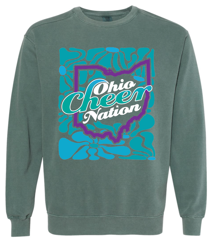 Ohio Cheer Nation Flower Comfort Colors Crewneck Adult