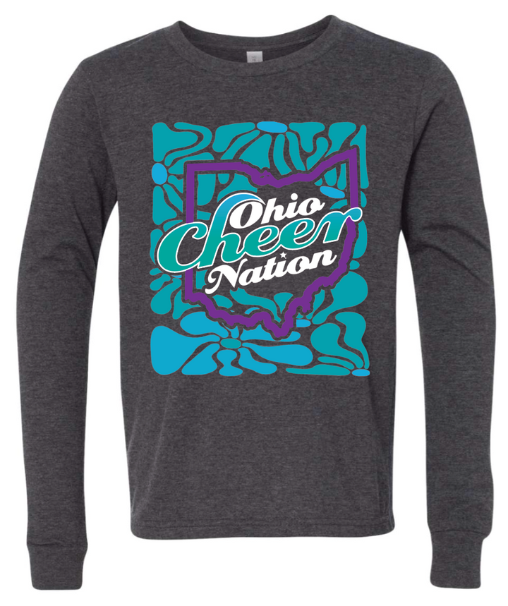 Ohio Cheer Nation Flowers Bella Long Sleeve - Youth