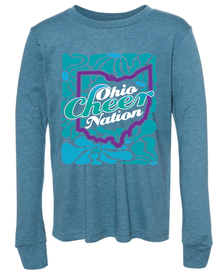 Ohio Cheer Nation Flowers Bella Long Sleeve - Youth