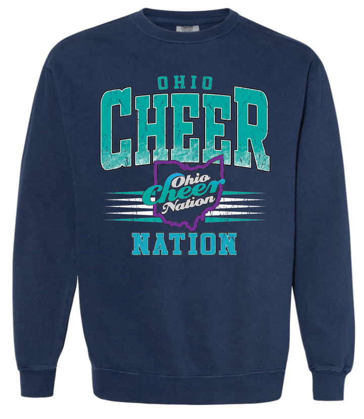 Ohio Cheer Nation Athletic Comfort Colors Crewneck Adult