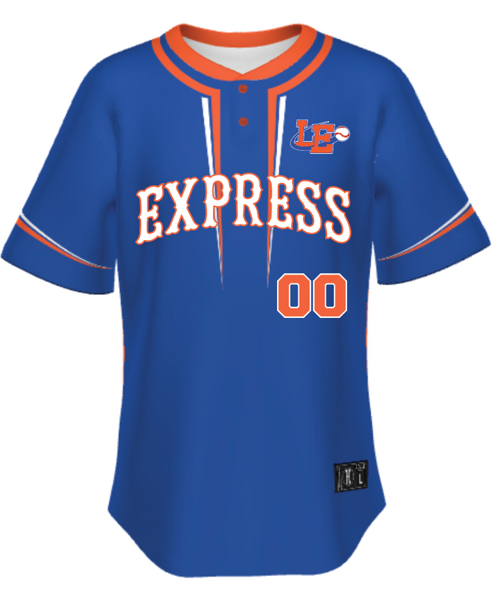 Lima Locos Express 15U/17U Sublimated Two-Button Jersey (2 Jerseys - White and Royal Included)