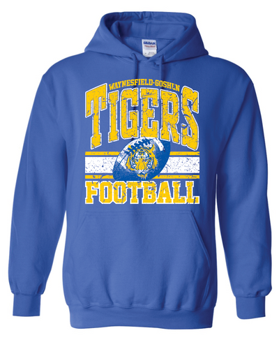 Tiger Football 50/50 Hooded Sweatshirt - Adult