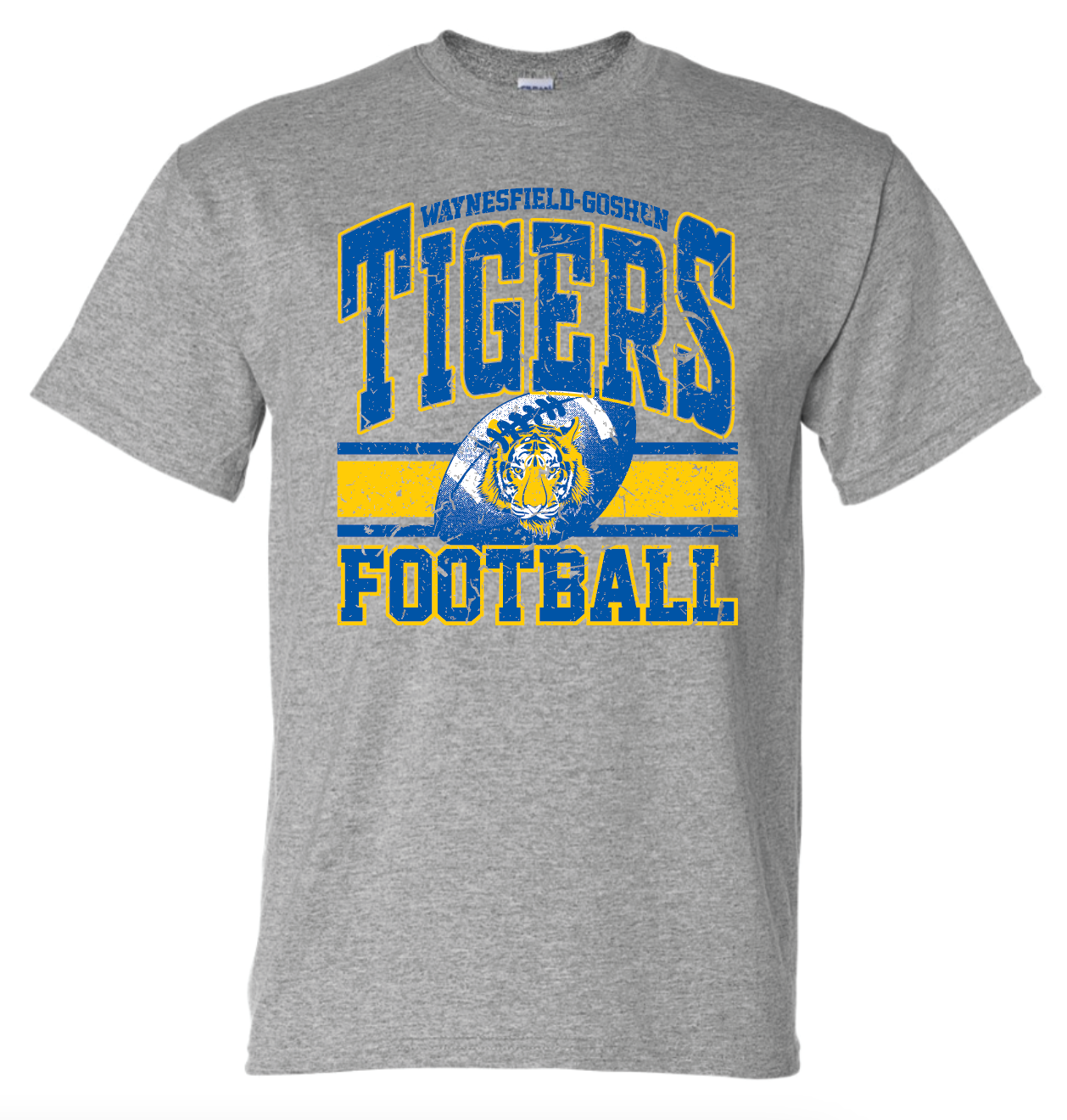 Tiger Football 50/50 Cotton Tee - Adult & Youth