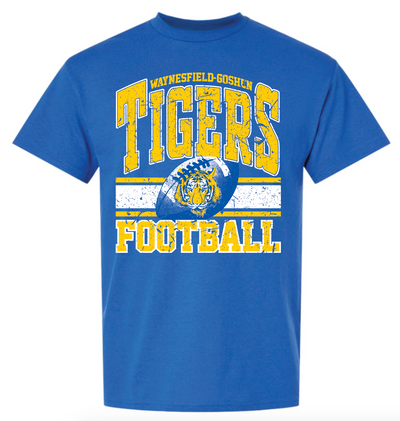 Tiger Football 50/50 Cotton Tee - Adult & Youth