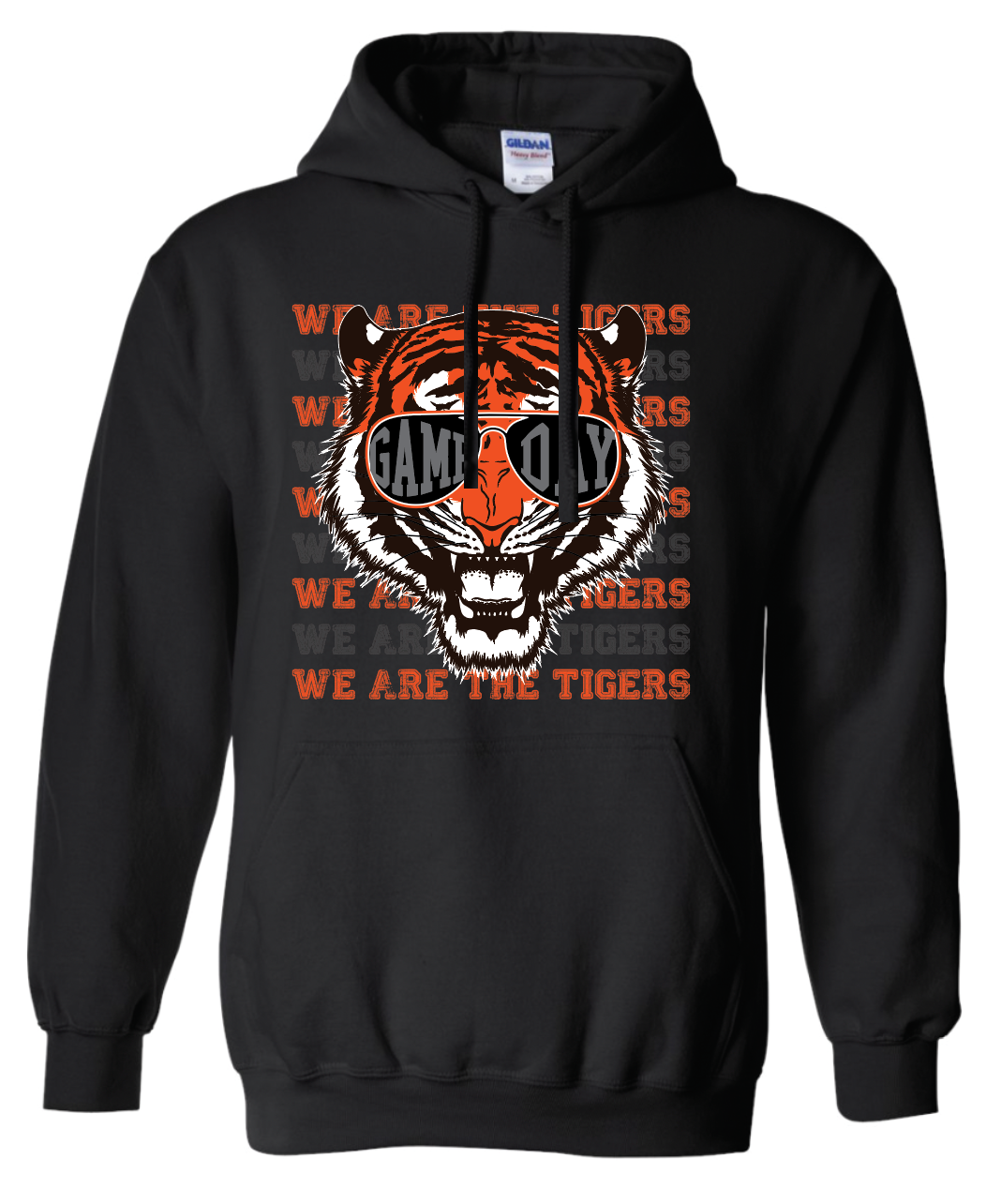 Game Day We are Tigers- 50/50 Gildan Hooded Sweatshirt