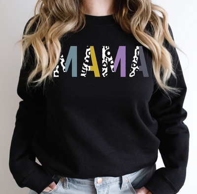 Mama Adult Gildan Black Crewneck