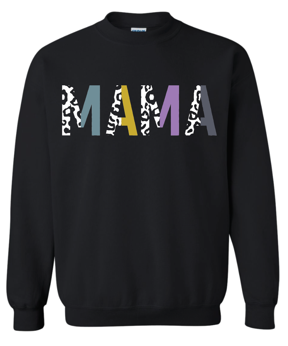 Mama Adult Gildan Black Crewneck