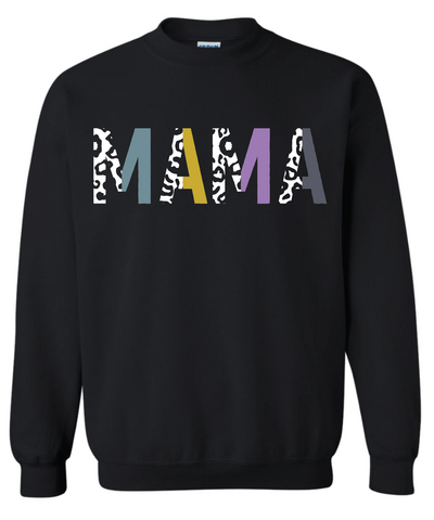 Mama Adult Gildan Black Crewneck