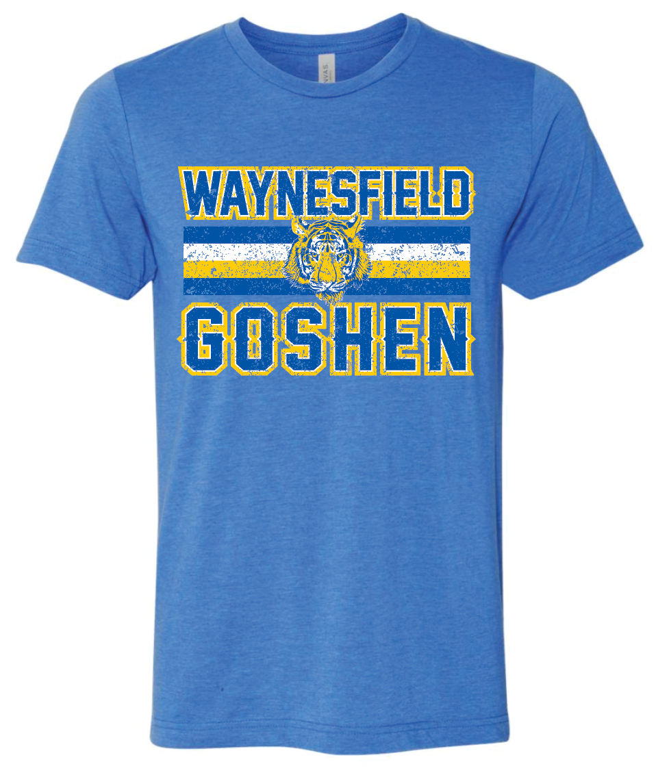 Waynesfield-Goshen Tigers Distressed Tee - Adult