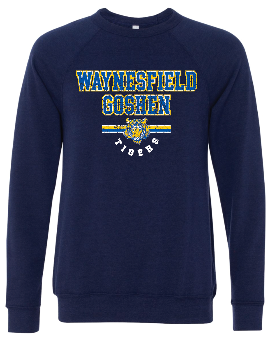 Waynesfield-Goshen Tigers Block Crewneck- Adult