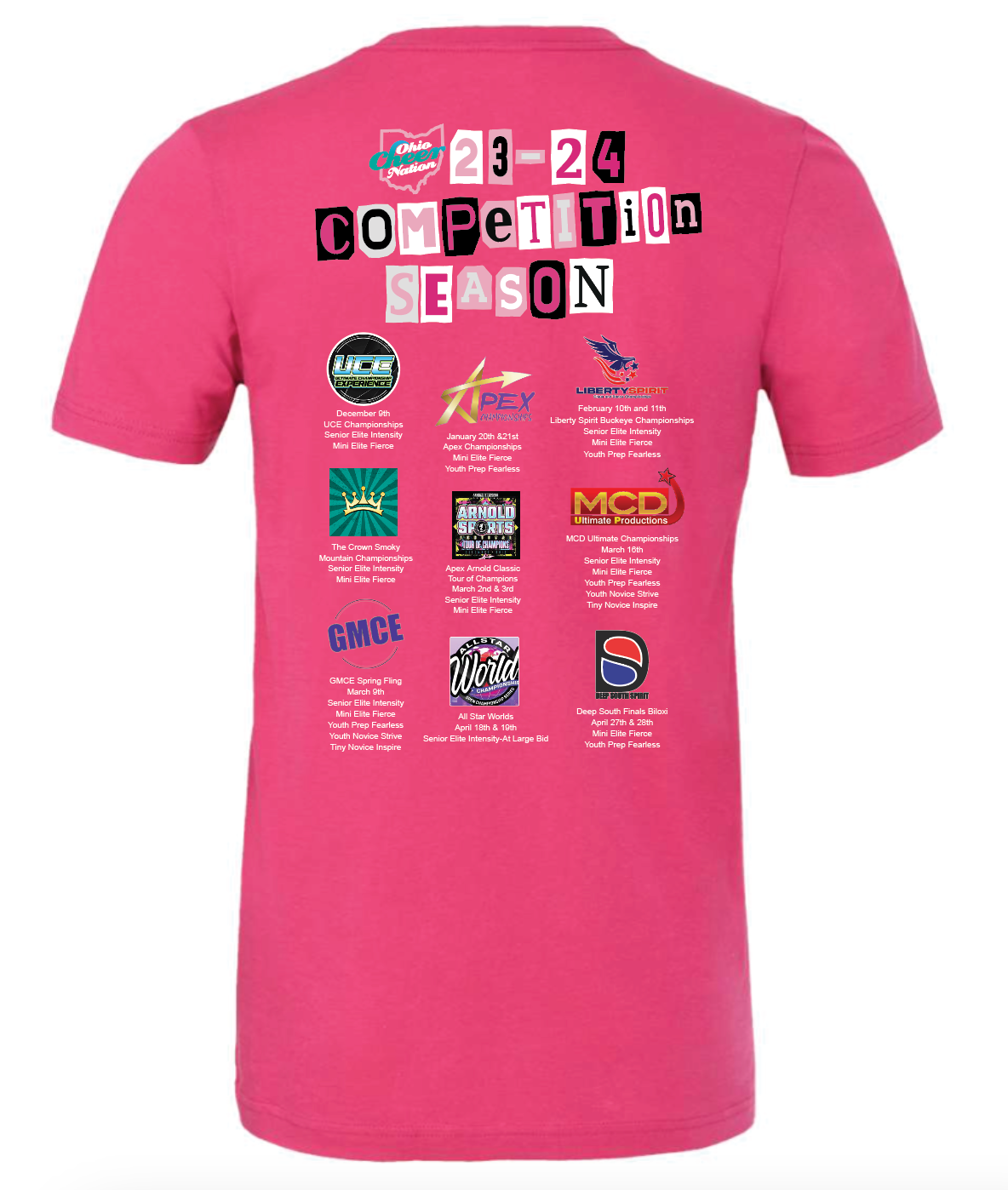 23-24 Competition Season Triblend Tshirt (Pink)