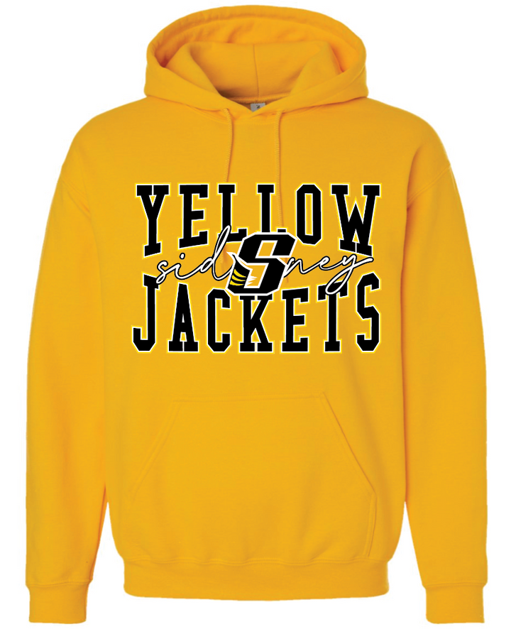 Whittier Sidney Yellow Jackets 50/50 Cotton Hooded Sweatshirt - Youth & Adult