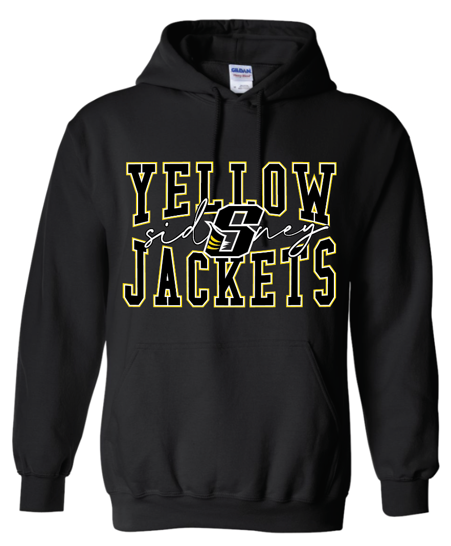 Whittier Sidney Yellow Jackets 50/50 Cotton Hooded Sweatshirt - Youth & Adult