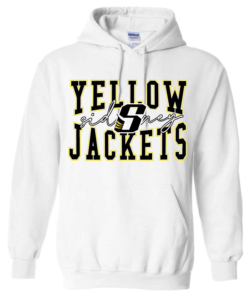 Whittier Sidney Yellow Jackets 50/50 Cotton Hooded Sweatshirt - Youth & Adult