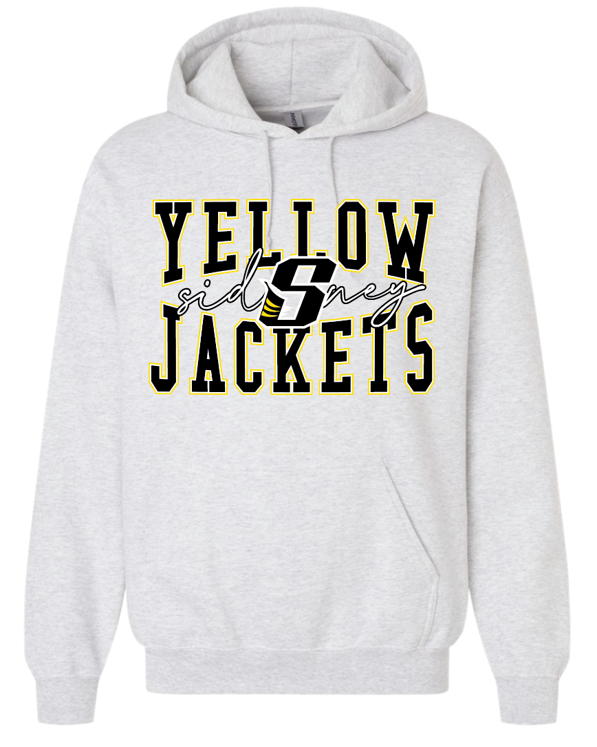Whittier Sidney Yellow Jackets 50/50 Cotton Hooded Sweatshirt - Youth & Adult