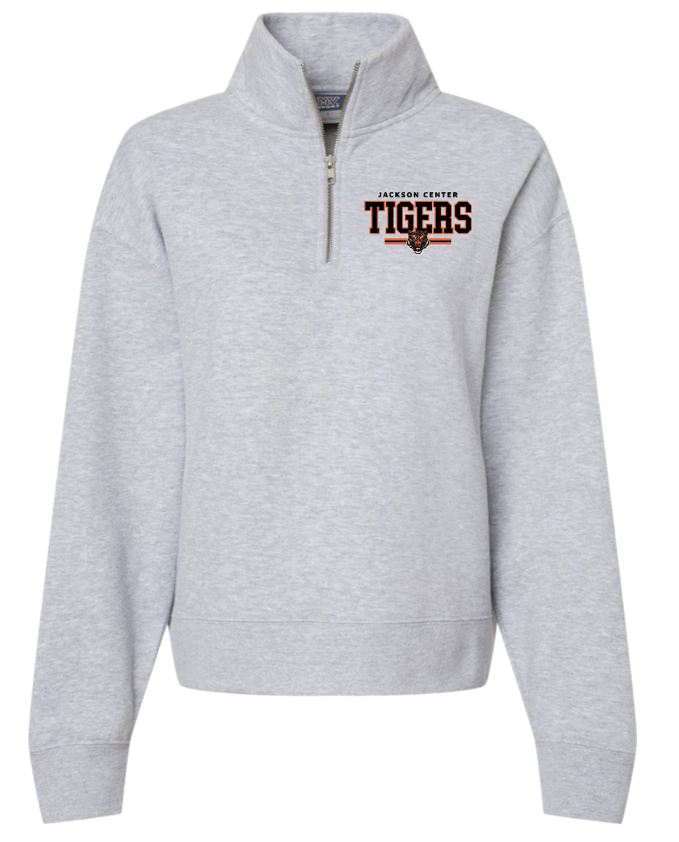 Women's Sueded Fleece Quarter-Zip Pullover (with paw)