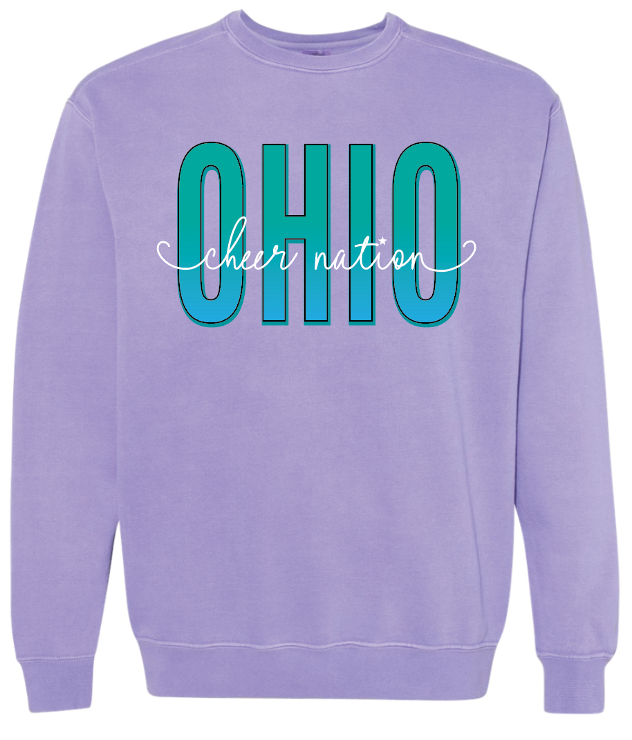 Ohio Cheer Nation Comfort Colors Crewneck Adult