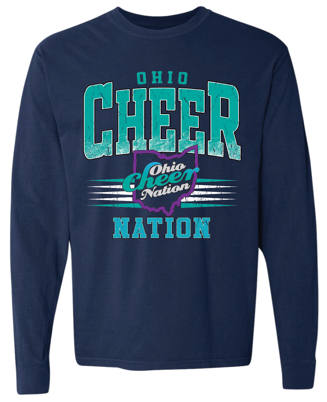 Ohio Cheer Nation Athletic Heavyweight Comfort Colors Long Sleeve Tee - Adult
