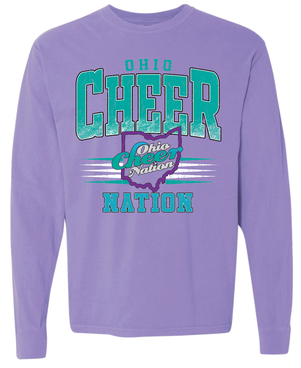 Ohio Cheer Nation Athletic Heavyweight Comfort Colors Long Sleeve Tee - Adult