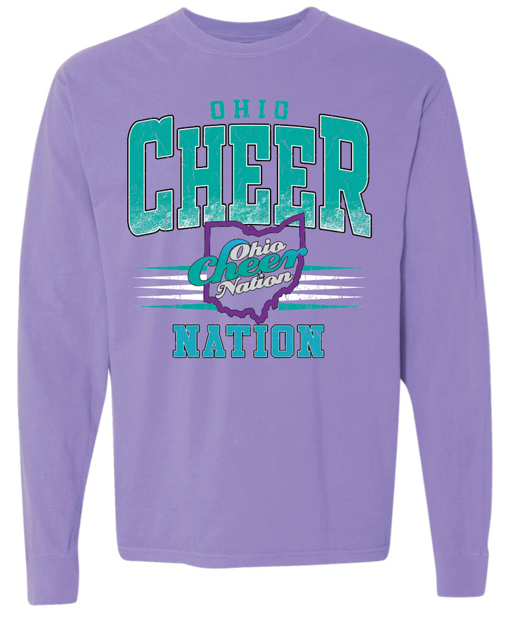 Ohio Cheer Nation Athletic Heavyweight Comfort Colors Long Sleeve Tee - Adult