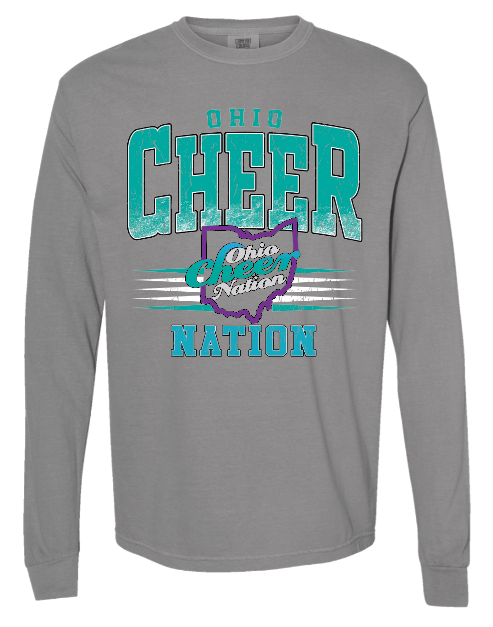 Ohio Cheer Nation Athletic Heavyweight Comfort Colors Long Sleeve Tee - Adult