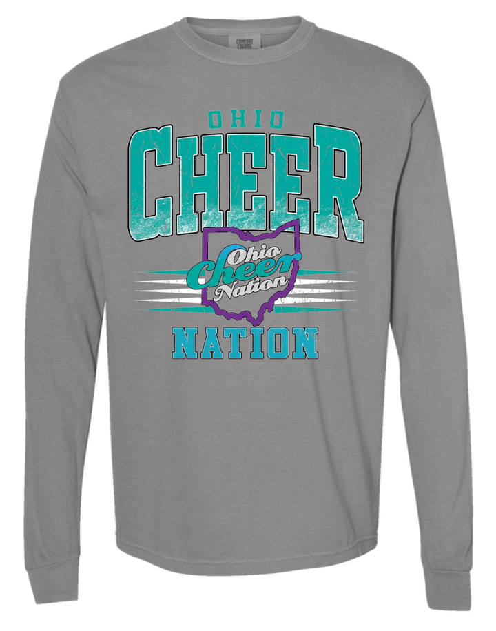 Ohio Cheer Nation Athletic Heavyweight Comfort Colors Long Sleeve Tee - Adult
