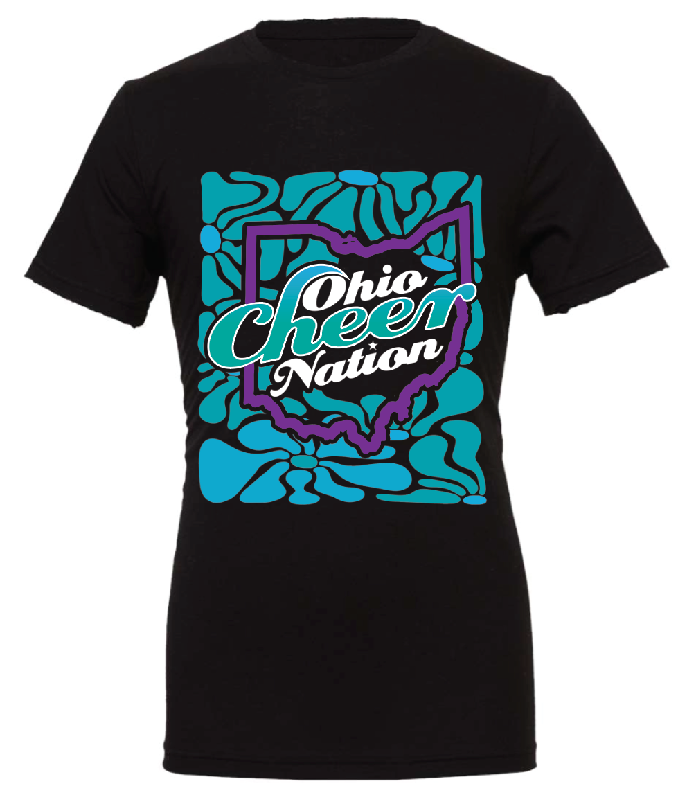 Ohio Cheer Nation Flower Bella Triblend Shirt - Adult & Youth