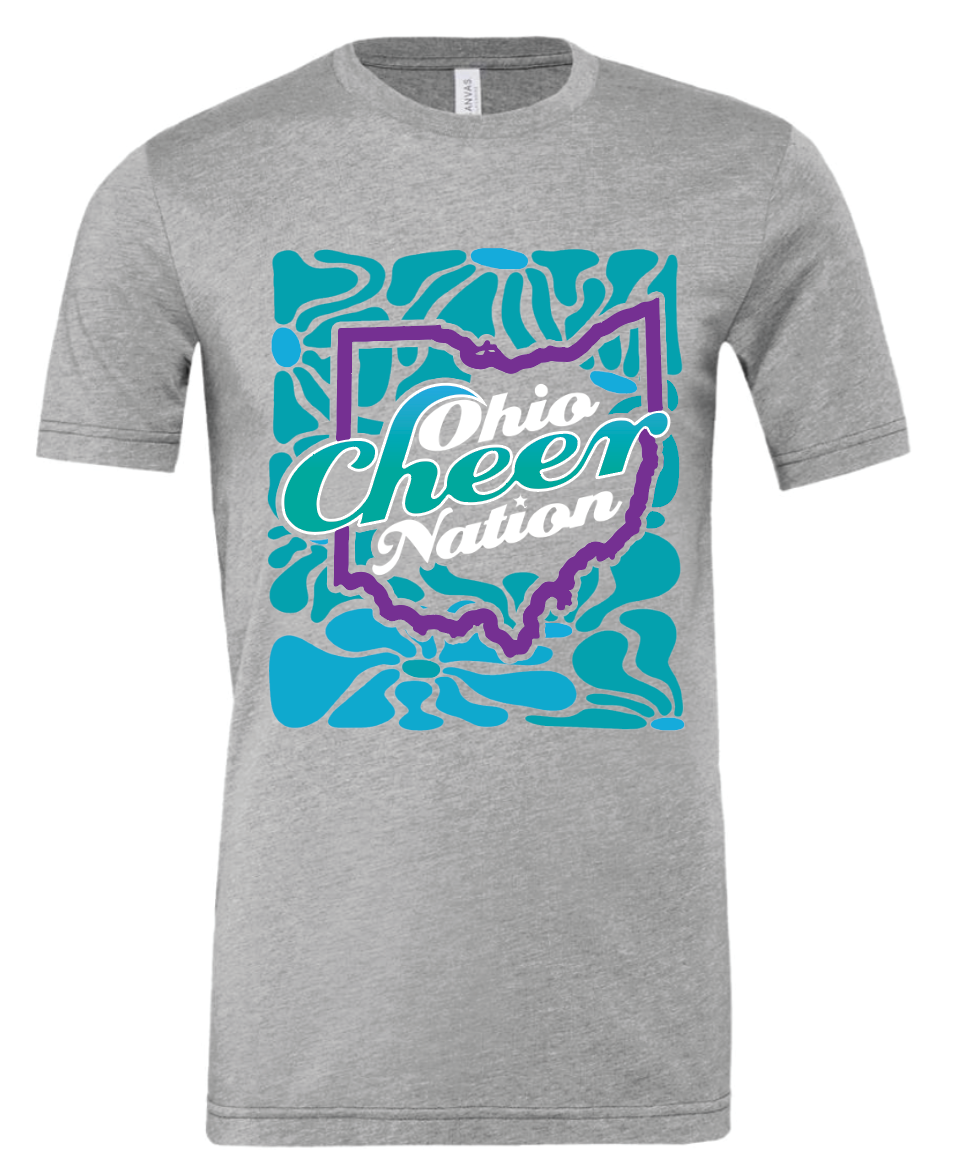 Ohio Cheer Nation Flower Bella Triblend Shirt - Adult & Youth