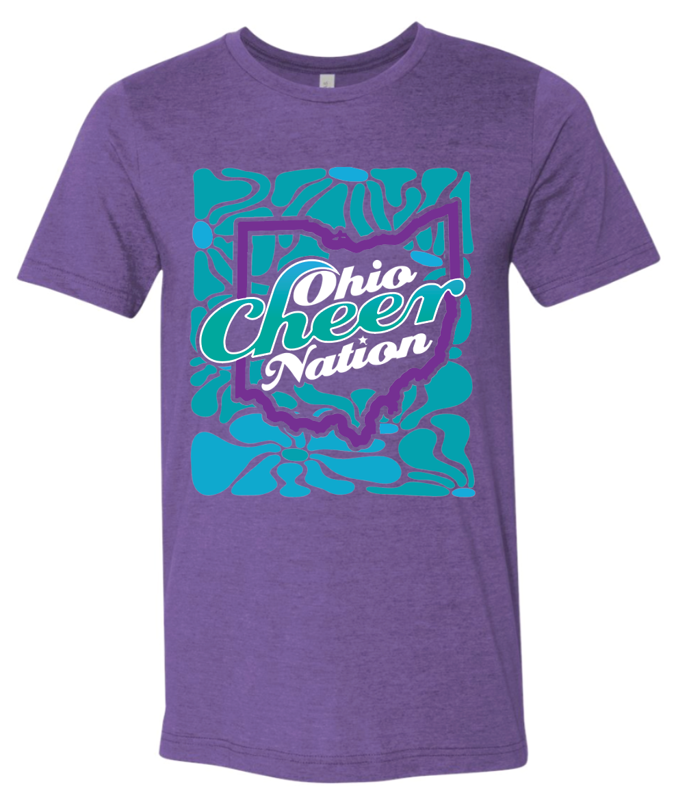 Ohio Cheer Nation Flower Bella Triblend Shirt - Adult & Youth