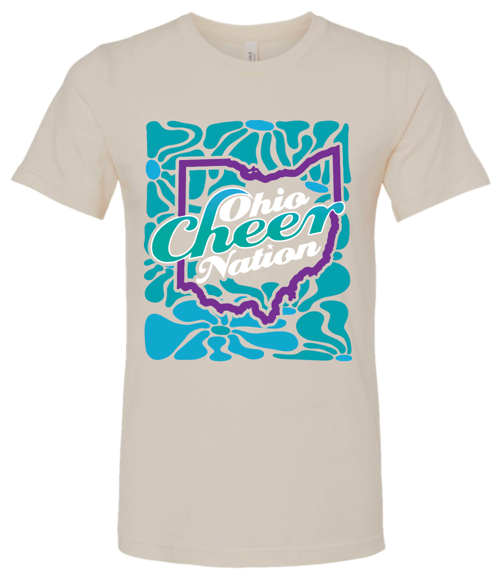 Ohio Cheer Nation Flower Bella Triblend Shirt - Adult & Youth