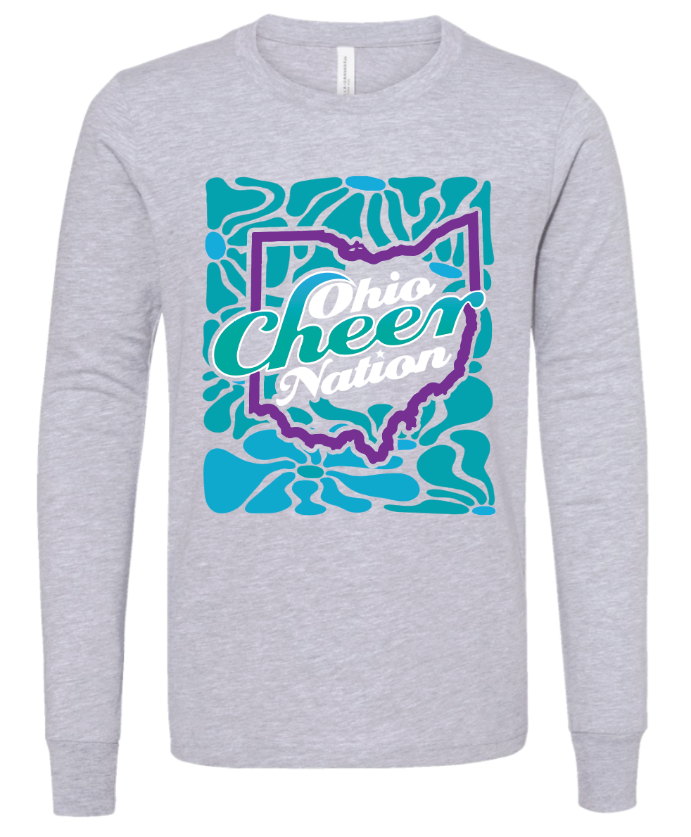Ohio Cheer Nation Flowers Bella Long Sleeve - Youth