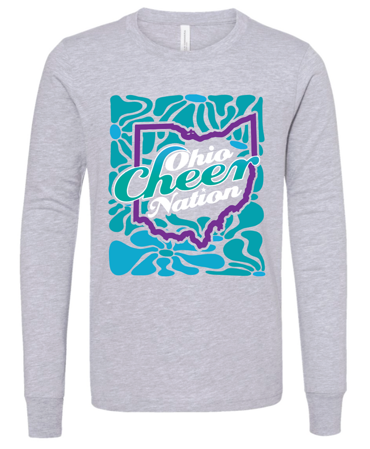 Ohio Cheer Nation Flowers Bella Long Sleeve - Youth