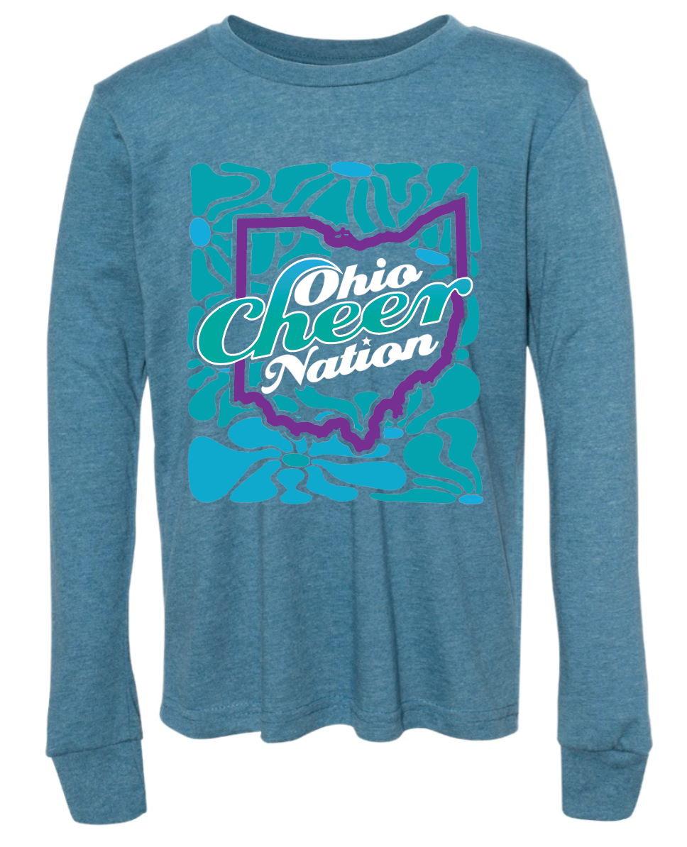 Ohio Cheer Nation Flowers Bella Long Sleeve - Youth