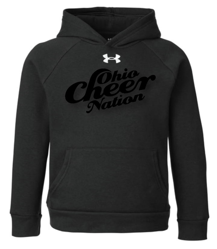 Ohio Cheer Nation *Black Raised Print*  50/50 Under Armour Fleece Hooded Sweatshirt - Youth