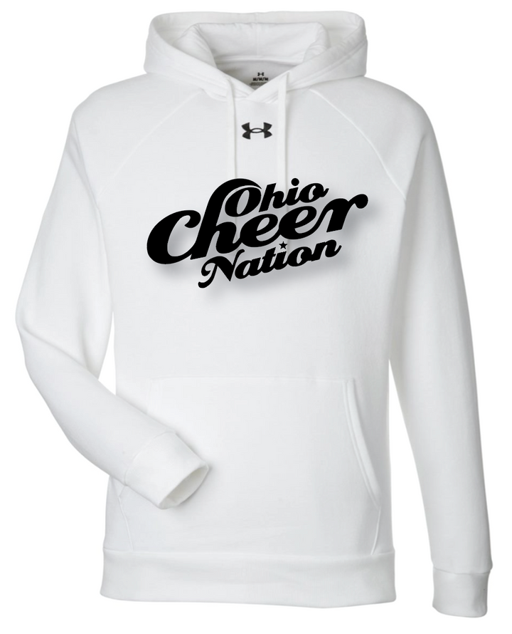 Ohio Cheer Nation *Black Raised Print* 50/50 Under Armour Fleece Hooded Sweatshirt - Men's