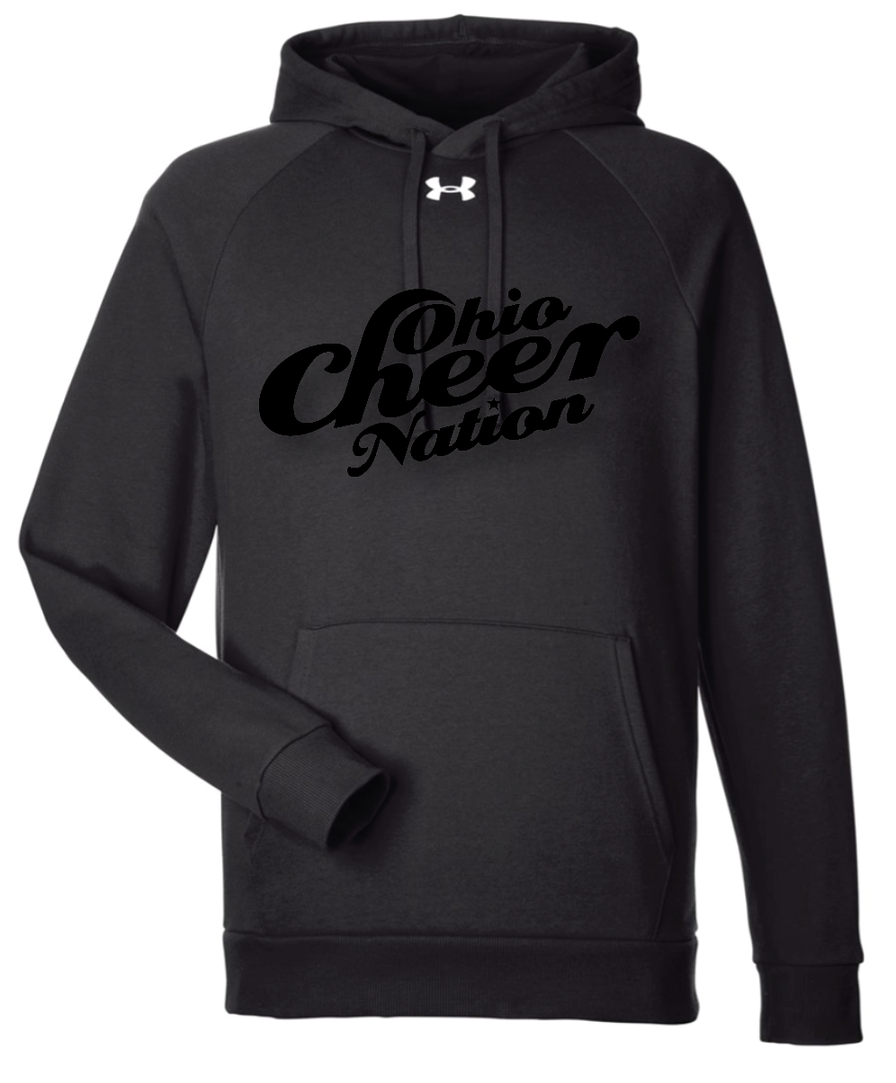 Ohio Cheer Nation *Black Raised Print* 50/50 Under Armour Fleece Hooded Sweatshirt - Men's