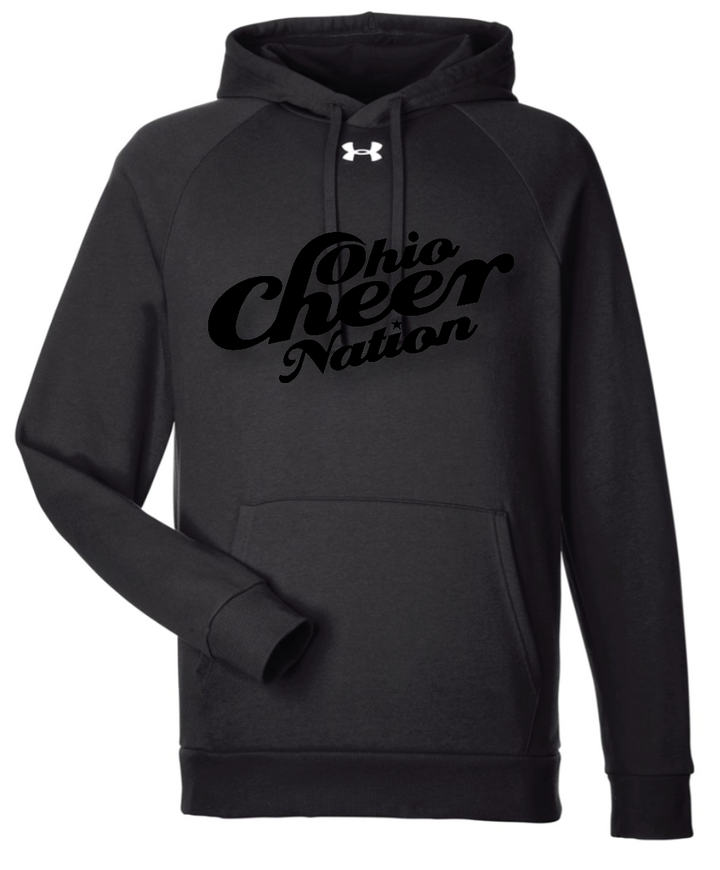 Ohio Cheer Nation *Black Raised Print* 50/50 Under Armour Fleece Hooded Sweatshirt - Men's