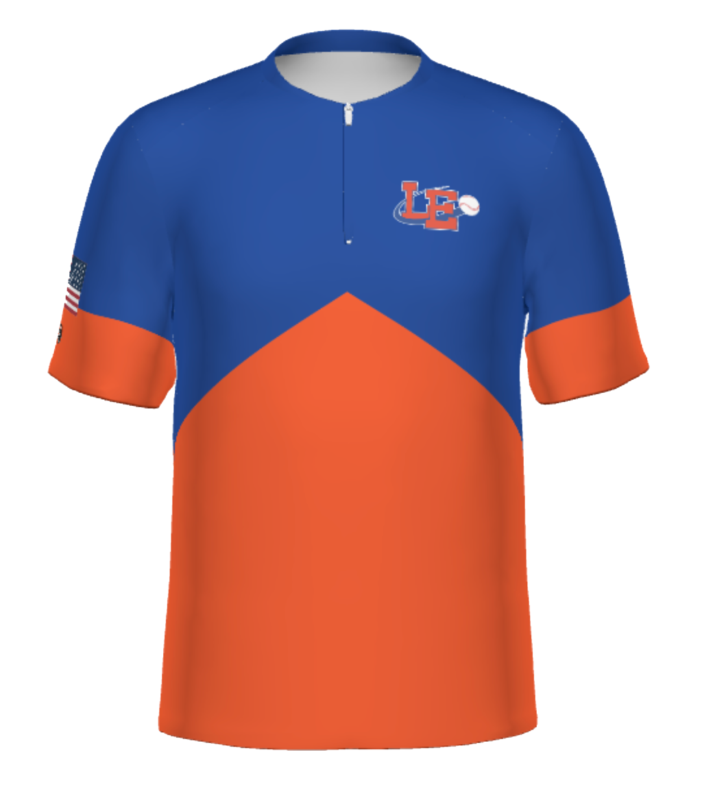 Lima Locos Express Sublimated Men's 1/2 Zip Pullover - Royal & Orange