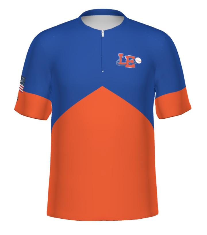 Lima Locos Express Sublimated Men's 1/2 Zip Pullover - Royal & Orange