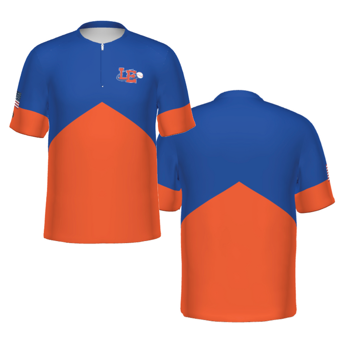 Lima Locos Express Sublimated Men's 1/2 Zip Pullover - Royal & Orange