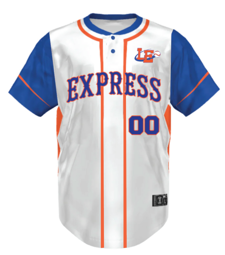 Lima Locos Express 15U/17U Sublimated Two-Button Jersey (2 Jerseys - White and Royal Included)